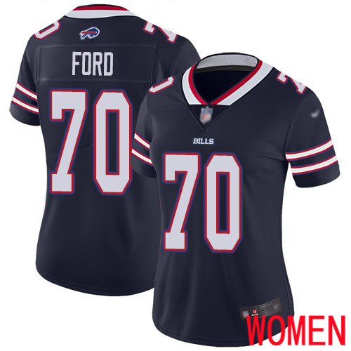 Women Buffalo Bills #70 Cody Ford Limited Navy Blue Inverted Legend NFL Jersey